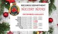 Records Department Holiday Hours